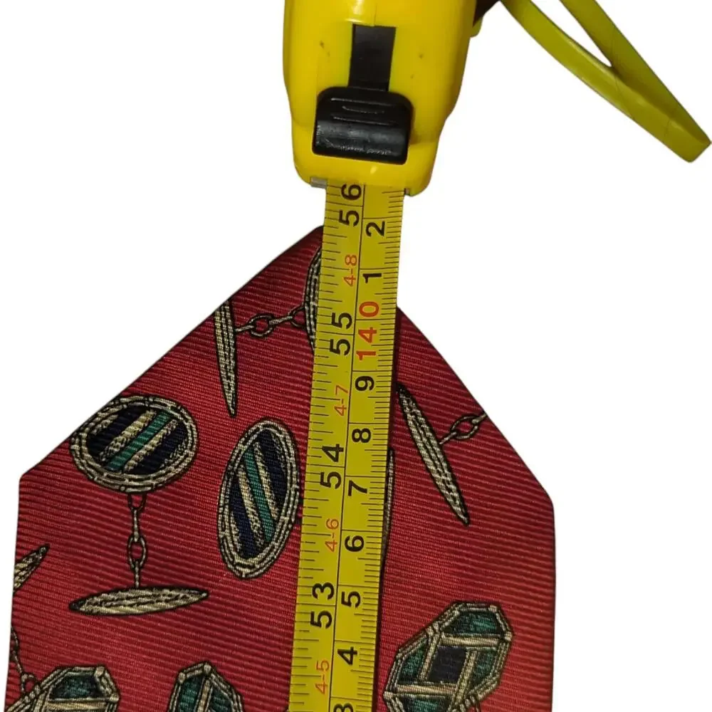 Vintage Polo Ralph‎ Lauren Men's Tie Red Repeating Cufflinks Repp Silk Necktie